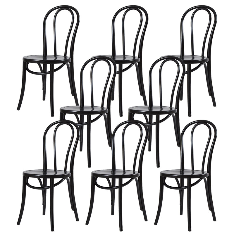 Modern Style Patio Side Chair Windsor Back Armless Dining Chair Black Wood 8 Piece Set Clearhalo 'Dining Chairs' 'Dining Tables & Seating' 'dining_chair' 'furn' 'furn_dining_chair' 'Furniture' 'Kitchen & Dining Furniture' 6726356