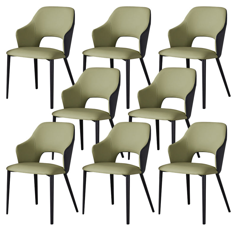 Sillas de comedor de cuero de faux contemporáneos silla de brazo de piernas negras