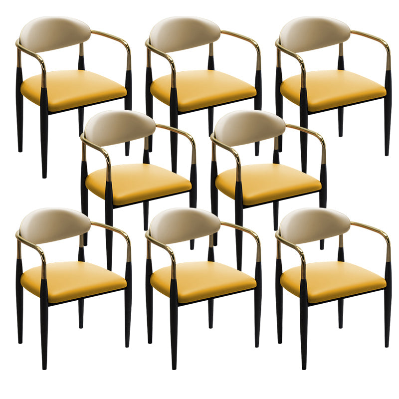 Faux Leather Dining Side Chair Open Back Home Dining Side Chair