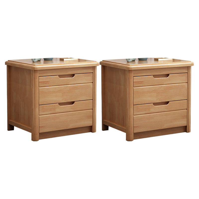 2 Schubladen traditioneller Akzenttisch Nachttisch antikes Finish -Bett Nachttisch