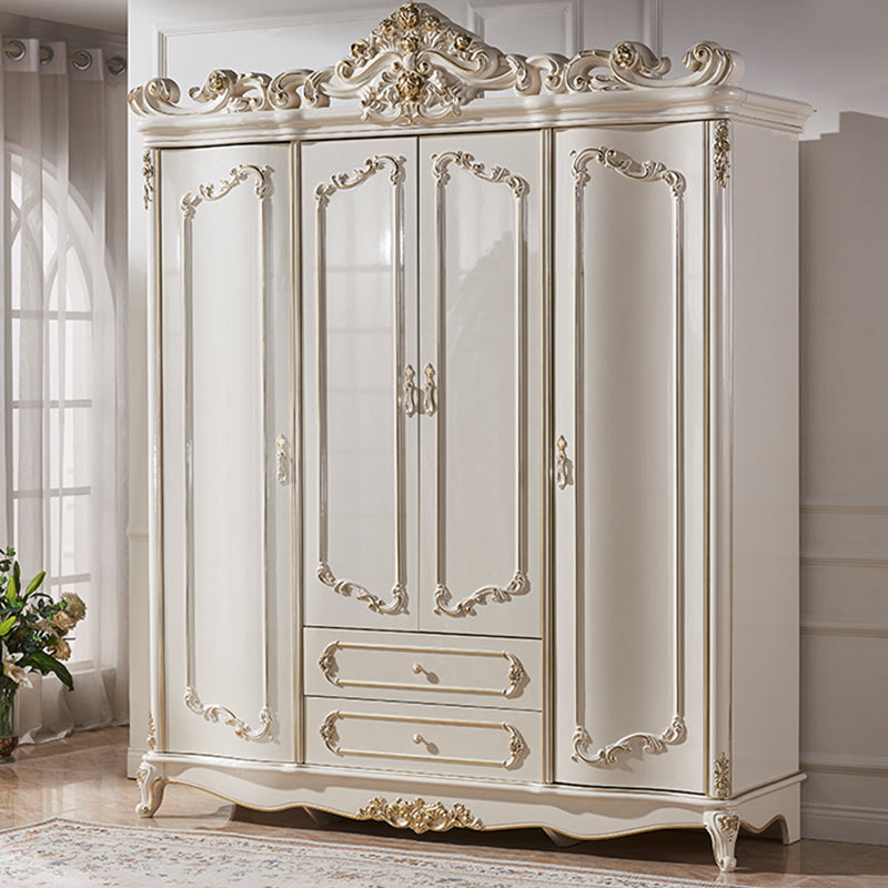 Franse countrygarderobe armoire met lade houten garderobe kast