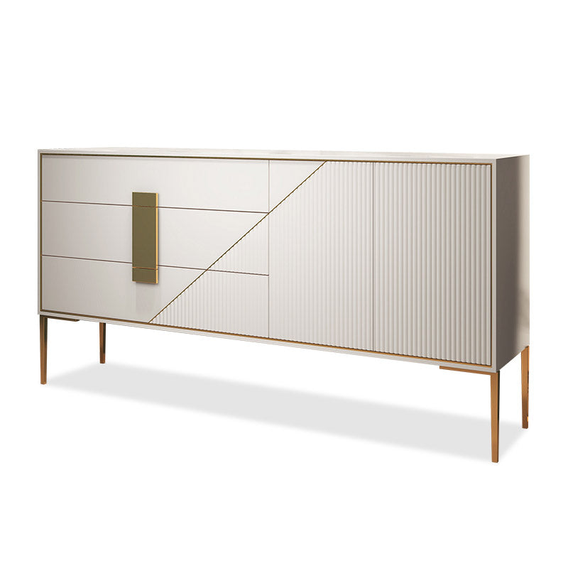 Tavolo da buffet di legno moderno e contemporaneo con armadi e cassetti