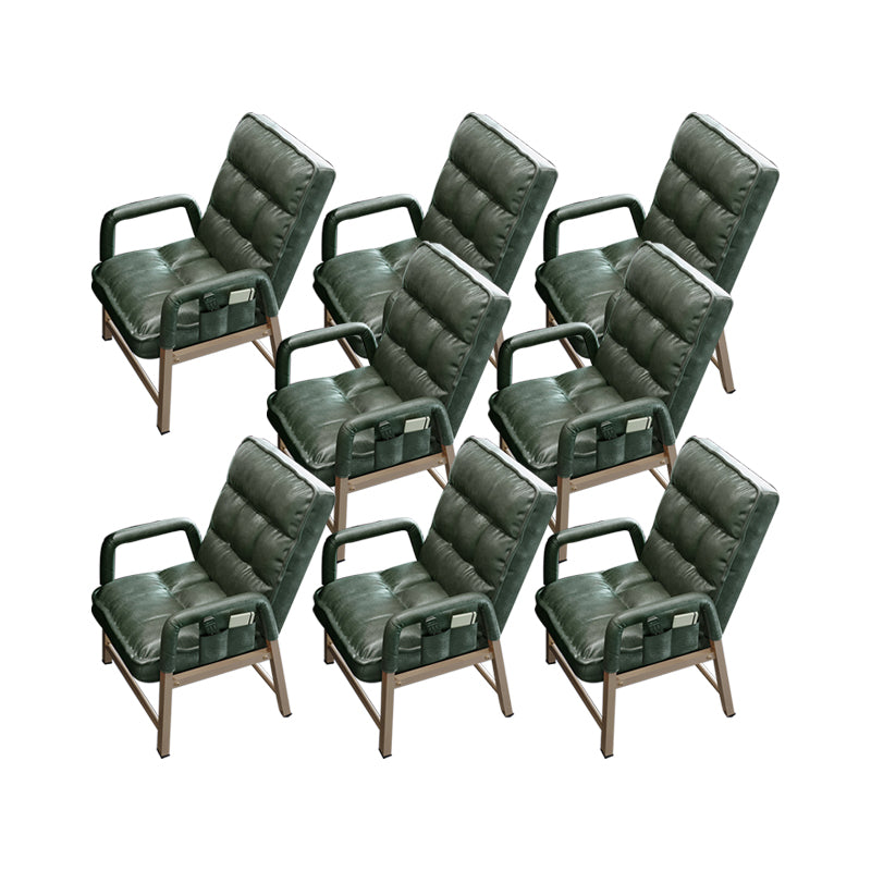 Chaise de bureau en métal chaise de bras contemporain à hauteur de dos réglable