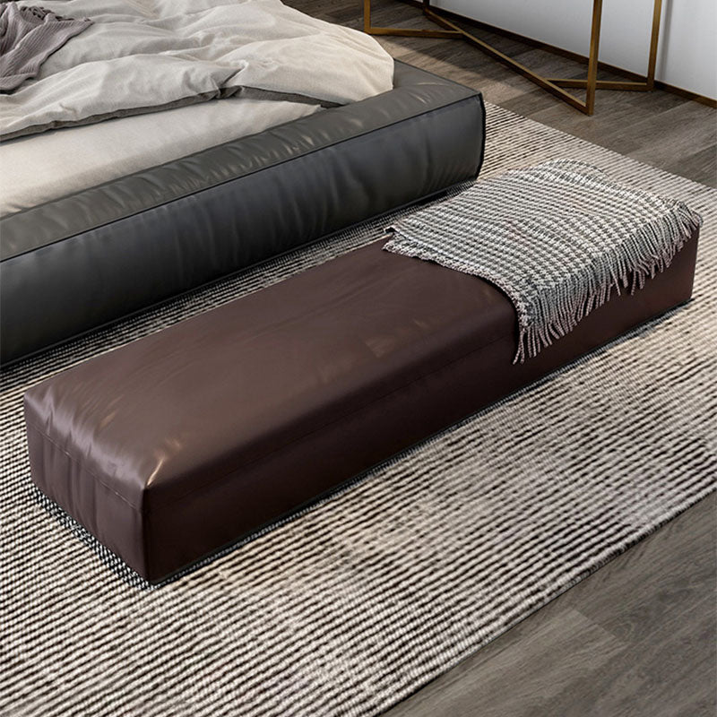 Modern Cushioned Seating Bench Solid Color Rectangle Bedroom Bench 71"L x 20"W x 17"H Brown Clearhalo 'Benches' 'Chairs & Seating' 'furn' 'furn_benches' 'Furniture' 'Living Room Furniture' 6733992