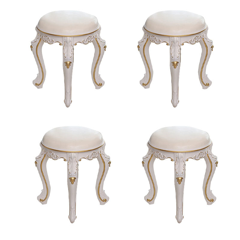 Mid-Century Modern Ottoman Faux Leather Upholstered Solid Color Round Ottoman Beige 4 Piece Set Clearhalo 'furn' 'furn_ottomans_poufs' 'Furniture' 'Living Room Furniture' 'Ottomans & Poufs' 'ottomans_poufs' 6734142