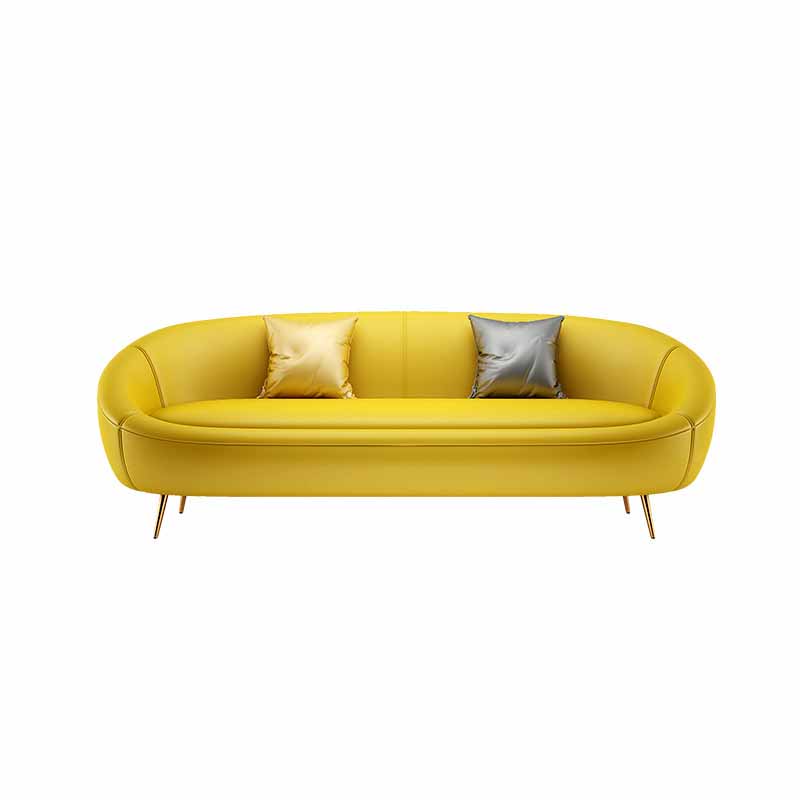 Solid Color Sloped Arms Sofa Tight Back Stain Resistant No Distressing Sofa 77"L x 31.5"W x 30"H Faux Leather Clearhalo 'furn' 'furn_sofas' 'Furniture' 'Living Room Furniture' 'Sofa' 'sofas' 6737346