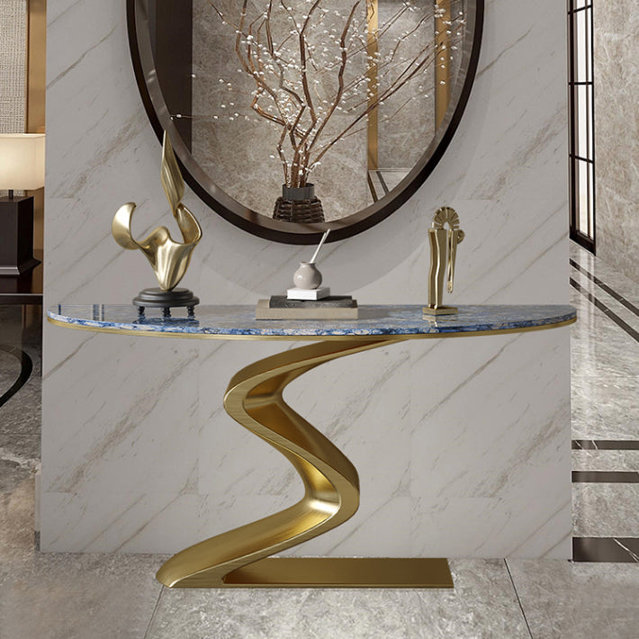 Tavolo console blu glam mezza luna tavolo divano console per sala