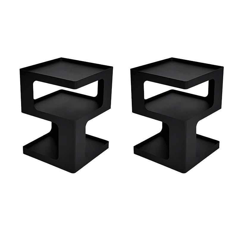 Tabella della tavola di fine astratto Sqaure Top Accent Table con scaffali