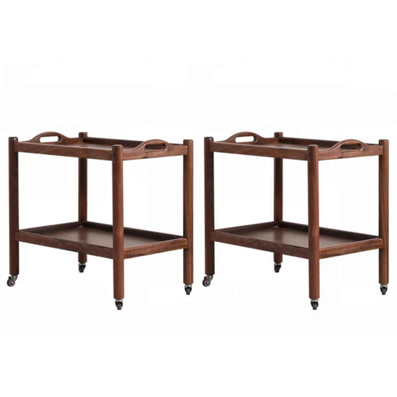 Modern Rectangular End Table Double Tier Corner Table with Storage Walnut 2 Clearhalo 'Coffee & Accent Tables' 'End & Side Tables' 'end_side_tables' 'furn' 'furn_end_side_tables' 'Furniture' 'Living Room Furniture' 6739220