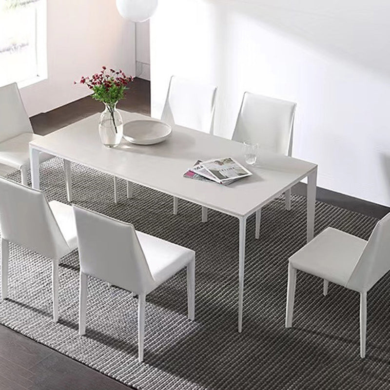Contemporáneo 1/2/5/7 piezas sillas de comedor muebles de rectángulo de piedra en blanco