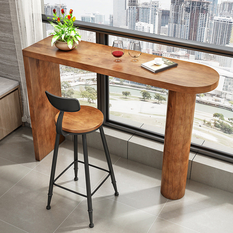 Industrial Style Wood 1/2 Pieces Bar Table Set Rectangle Bar Table for Home 2 Pieces: Table, 1 Stool Clearhalo 'Bar Furniture' 'furn' 'furn_home_bar_bar_sets' 'Furniture' 'Home Bars & Bar Sets' 'home_bar_bar_sets' 'Kitchen & Dining Furniture' 6741988
