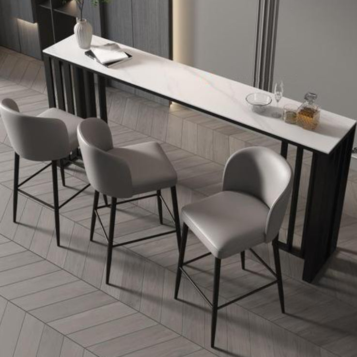 Modern Style Sintered Stone 1/2/4 Pieces Bar Table Set Rectangle Bar Table for Home Use 4 Pieces: Table, 3 Gray Stools Clearhalo 'Bar Furniture' 'furn' 'furn_home_bar_bar_sets' 'Furniture' 'Home Bars & Bar Sets' 'home_bar_bar_sets' 'Kitchen & Dining Furniture' 6742552