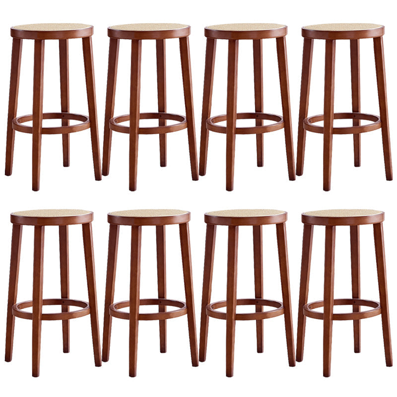 ソリッドウッドカウンターの高さのスツールバックレスバーとカウンタースツール