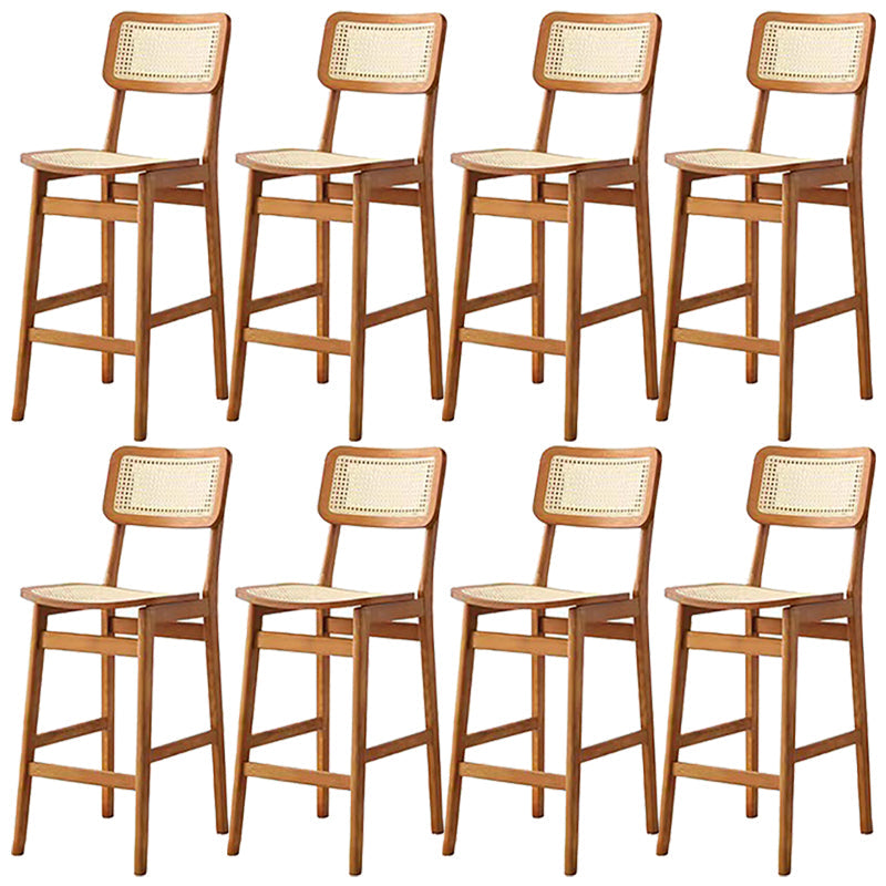 Modern Solid Wood Counter Chair Armless Bar and Counter Stool Brown 8 Piece Set Clearhalo 'Bar Furniture' 'Bar Stools' 'bar_stools' 'furn' 'furn_bar_stools' 'Furniture' 'Kitchen & Dining Furniture' 6746593