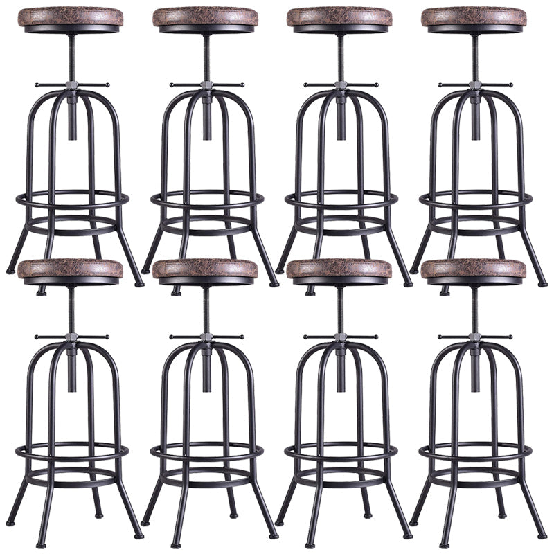 Industrial Barstools Adjustable Height Bar Stools with Metal Base