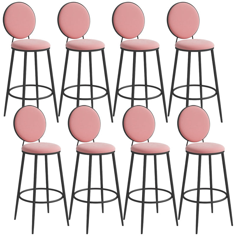 メタルローバックダイニングスツールグラムブラックメタルベースのアームレスバースツール