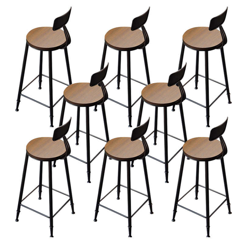 Wood Low Back Dining Stools Contemporary Armless Bar Stools with Footrest 8 Piece Set Clearhalo 'Bar Furniture' 'Bar Stools' 'bar_stools' 'furn' 'furn_bar_stools' 'Furniture' 'Kitchen & Dining Furniture' 6746937