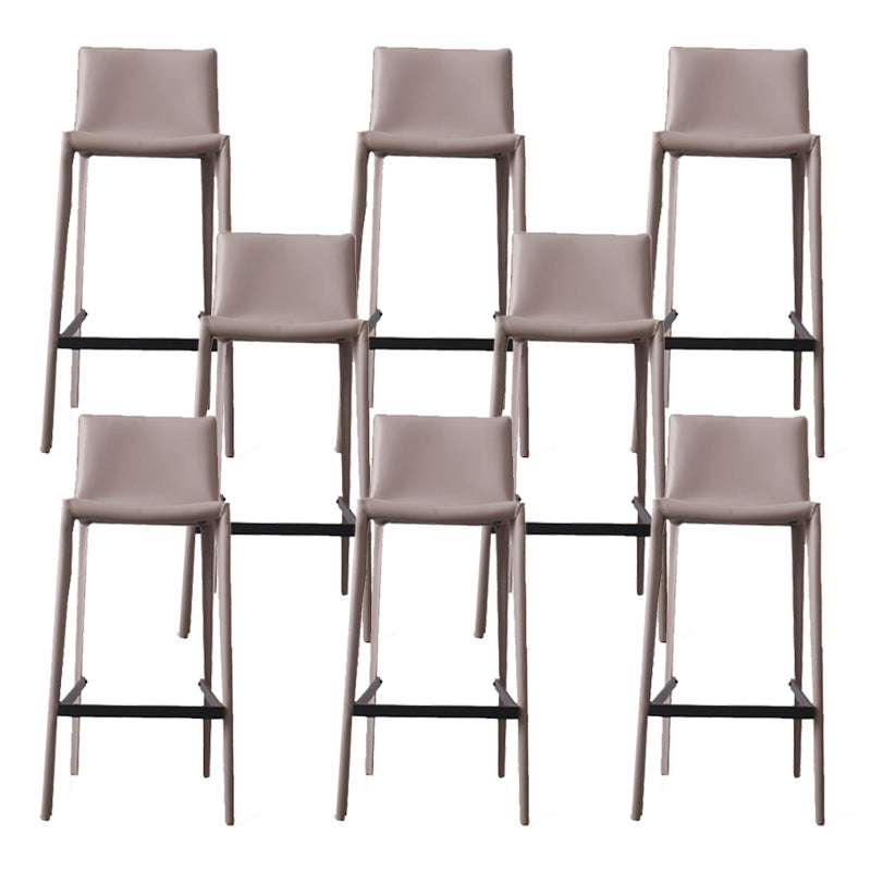 Glam Indoor Stools with Leather Legs Matte Finish Faux Leather Counter & Bar Stools