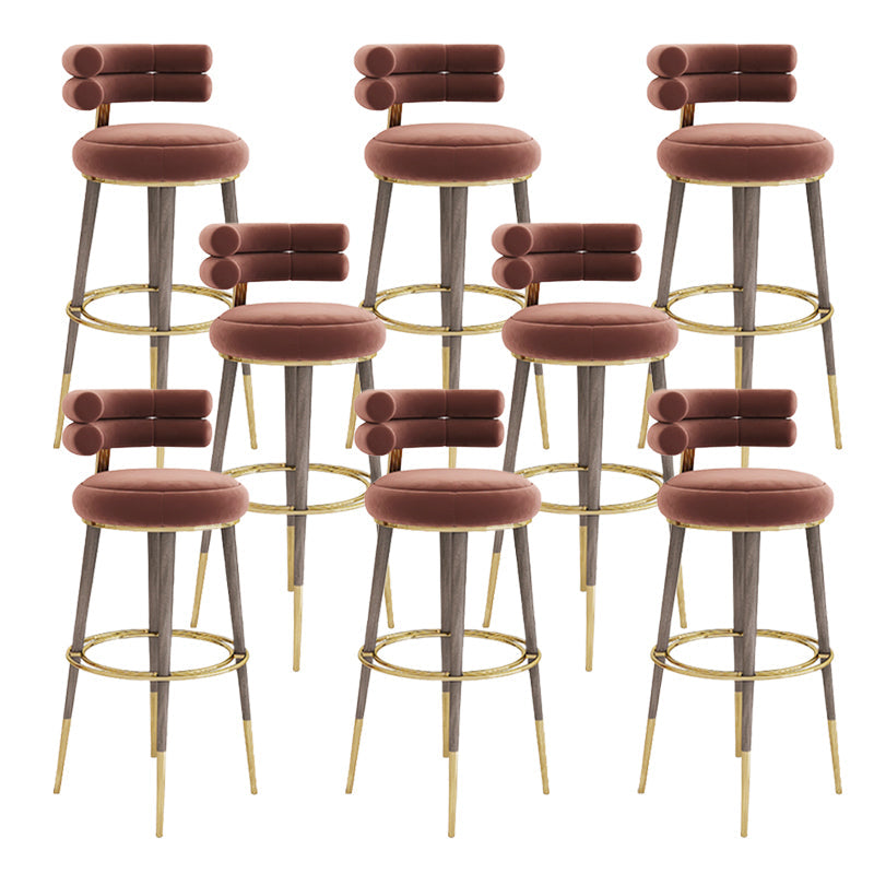 Glam Bar Stool Upholstered Backrest Counter Stool for Bristol