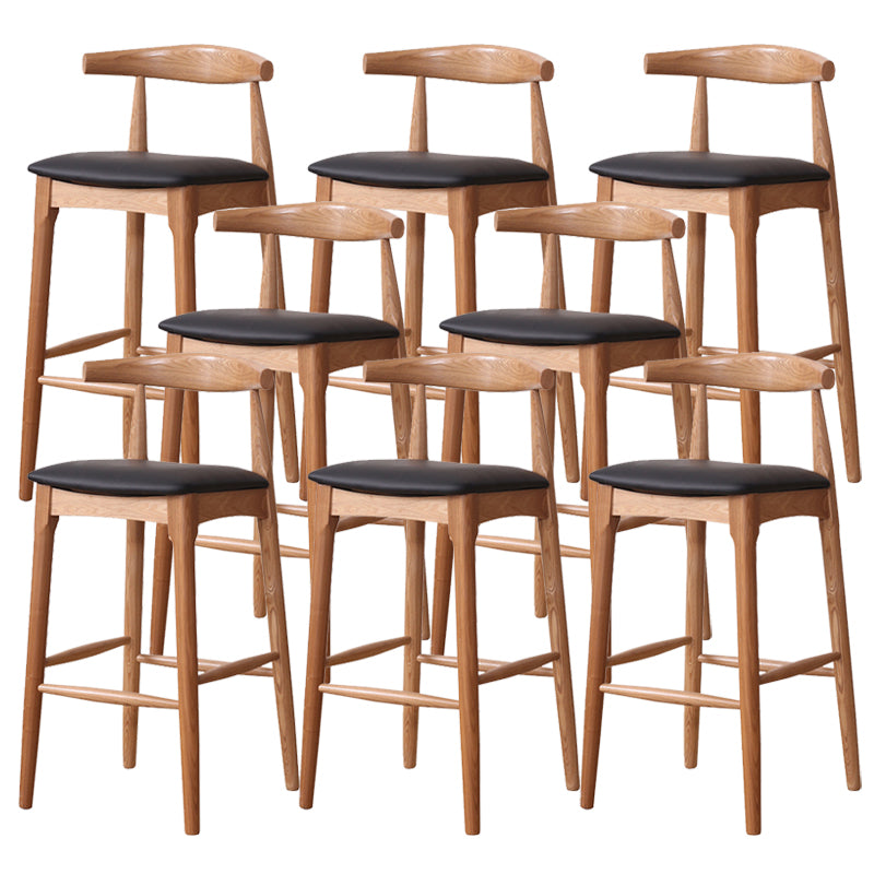 Industrial Fabric Counter & Bar Stools Ash Wood Indoor Stools Brown 8 Piece Set Bar Stool(30"H) Clearhalo 'Bar Furniture' 'Bar Stools' 'bar_stools' 'furn' 'furn_bar_stools' 'Furniture' 'Kitchen & Dining Furniture' 6748105