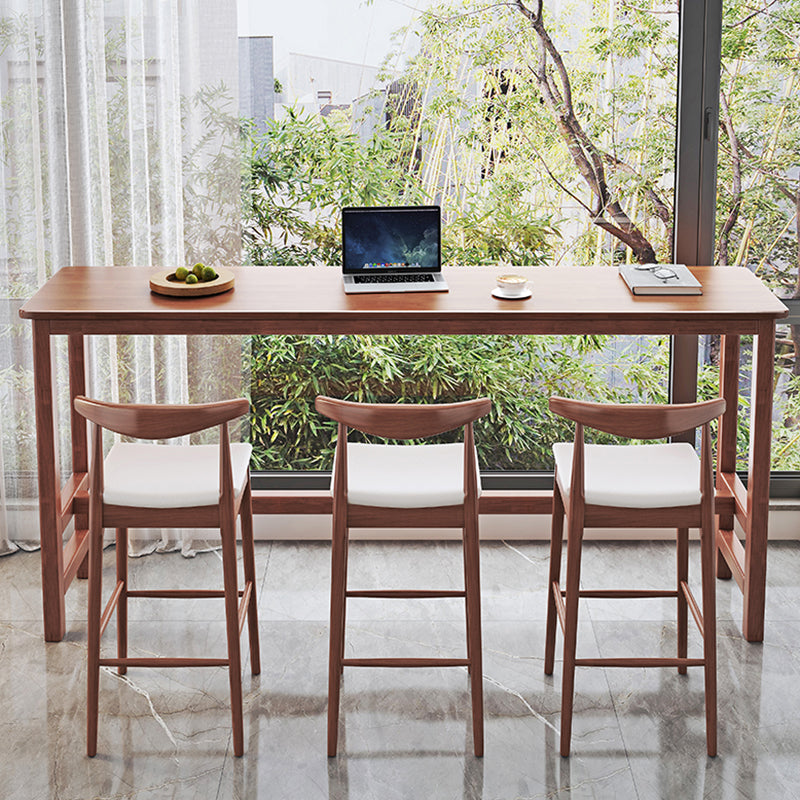 Mesa de barra de bistro rectangular moderna mesa de barra de madera maciza para el hogar