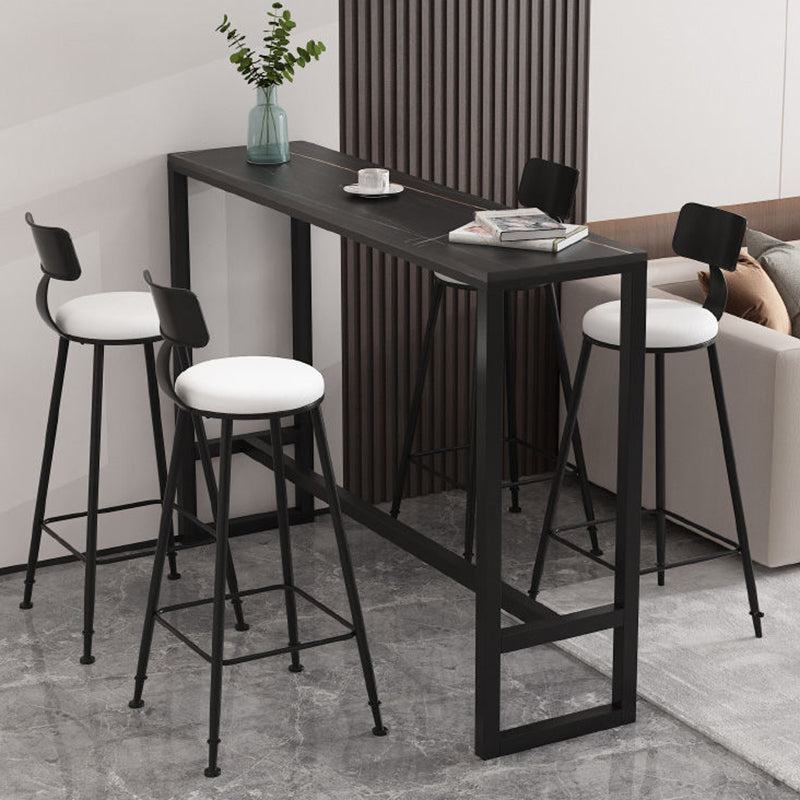 Mesa de barra de bistro de piedra sinterizada Mesa de barra de metal para la sala de estar para sala de estar