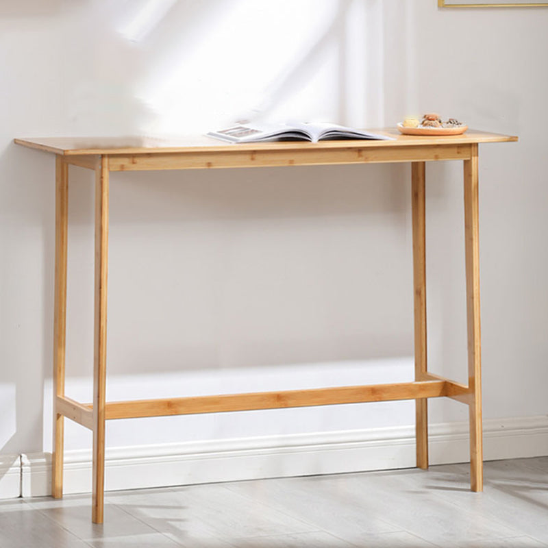 Mesa de barra de madera sólida Mesa de comedor de la base del caballete marrón para la sala de estar de la cocina