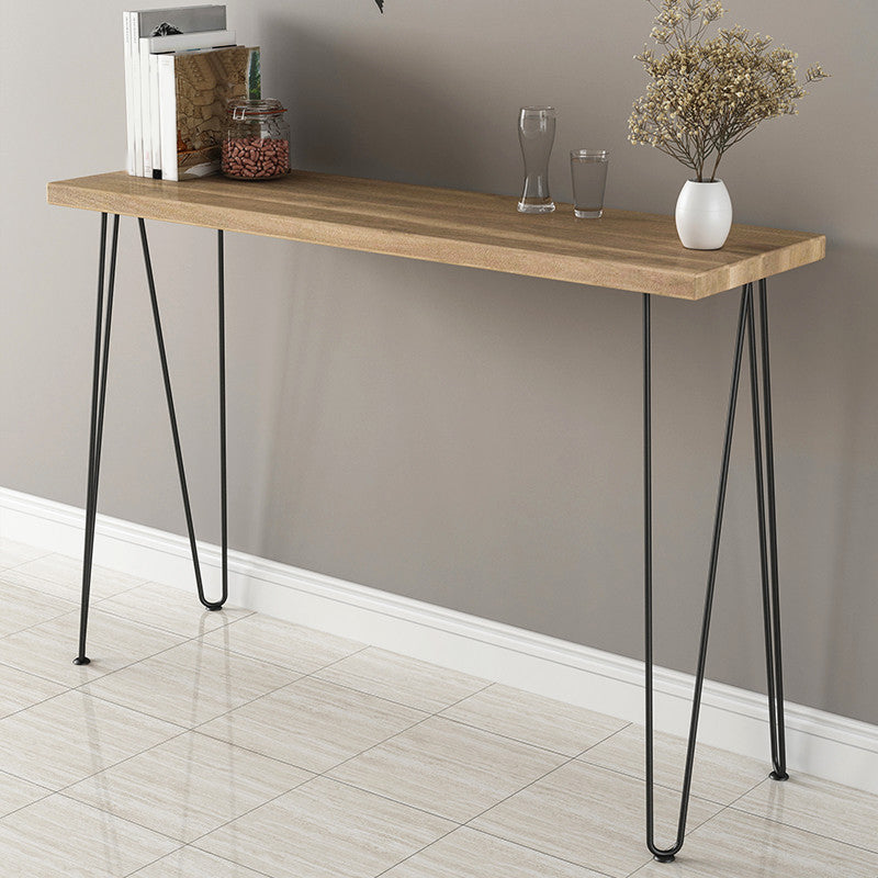 Mesa de comedor rectangular de bar marrón de madera moderna para sala de estar de sala de estar