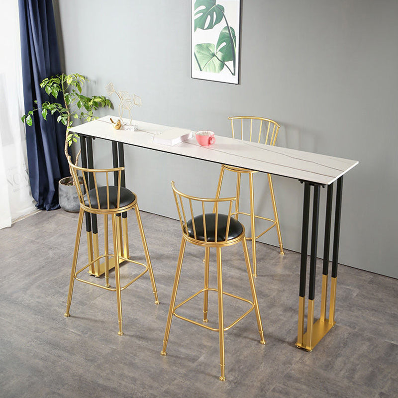 Glam Sintered Stone Bar Tafel metalen basisstaaf tafel voor keuken woonkamer