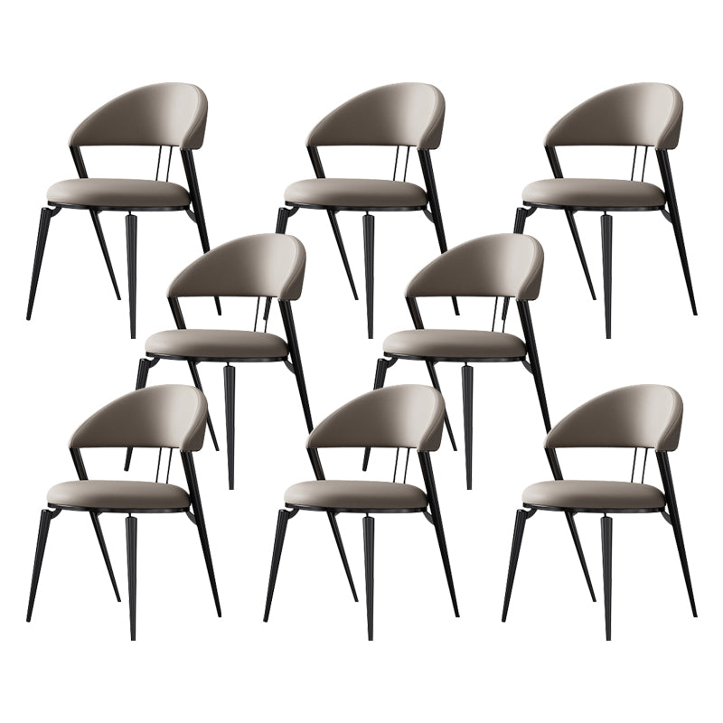 Glamour open rug stoel huis eetkamer metalen armloze eetkamerstoel