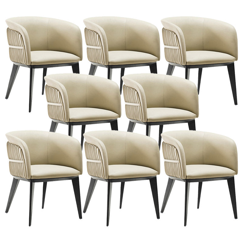 Eigentijdse armstoel faux lederen stevige achterste eetkamerstoel voor huis