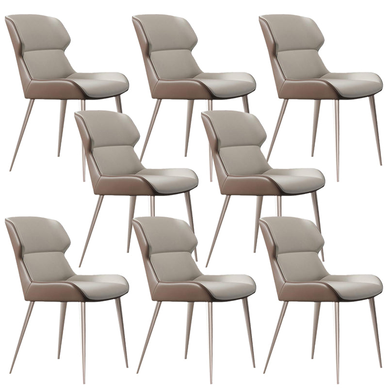 Modern Style Side Chair Metal Solid Back Dining Room Chair for Kitchen 8 Piece Set Clearhalo 'Dining Chairs' 'Dining Tables & Seating' 'dining_chair' 'furn' 'furn_dining_chair' 'Furniture' 'Kitchen & Dining Furniture' 6750174