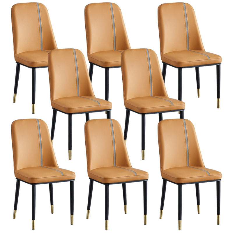 フェイクレザーダイニングチェアパーソンズアームレスダイニングサイドチェア