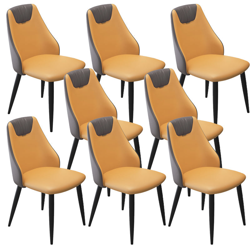 Faux Leather Industrial Chair Parsons Arm Chair for Dining Room