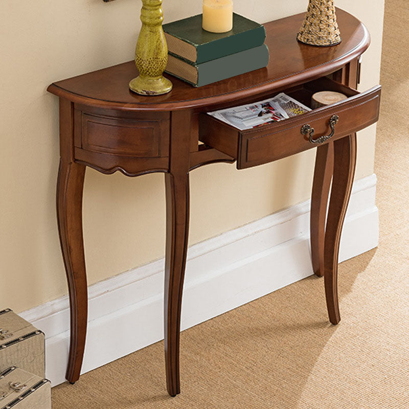 Tavolo di accento di legno moderno di metà secolo Tavolino di divano mezza luna per Hall