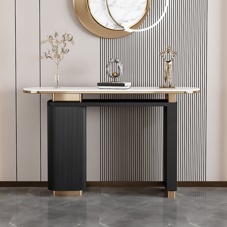 Tavolo console ovale glam tavolo accento console di legno recuperato per la sala