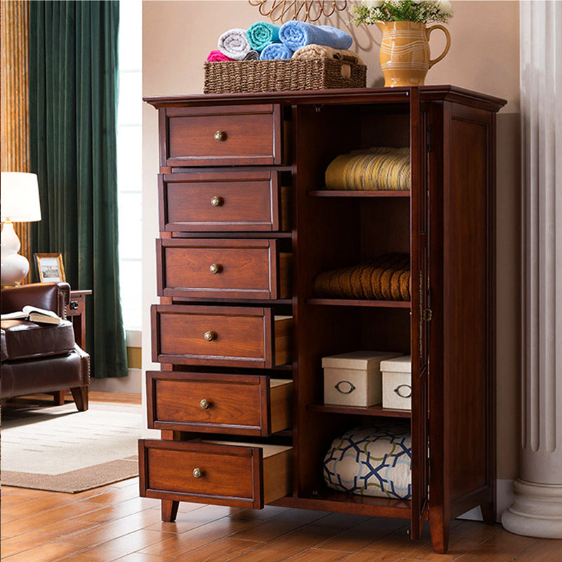 Mid-Century Modern Cabinet/Chest with Drawers and Legs in Solid Wood 41"L x 22"W x 55"H Clearhalo 'Cabinets & Chests' 'cabinets_chests' 'furn' 'furn_cabinets_chests' 'Furniture' 'Living Room Furniture' 6753086