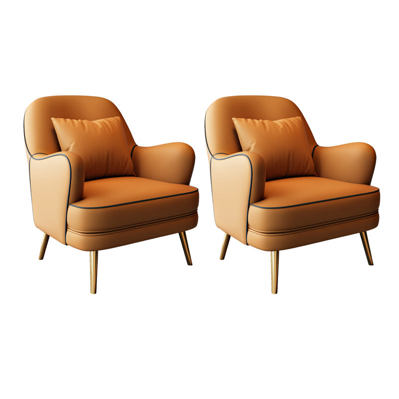 Contemporary Pillow Back Chair Recessed Arms Pillow Back ArmChair Ginger 2 Piece Set Clearhalo 'Accent Chairs' 'accent_chairs' 'Chairs & Seating' 'furn' 'furn_accent_chairs' 'Furniture' 'Living Room Furniture' 6753100