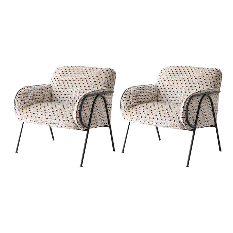 Mid-Century Modern Arm Chair Living Room Arms Included Square Arms Accent Chair White-Red 2 Piece Set Clearhalo 'Accent Chairs' 'accent_chairs' 'Chairs & Seating' 'furn' 'furn_accent_chairs' 'Furniture' 'Living Room Furniture' 6753441