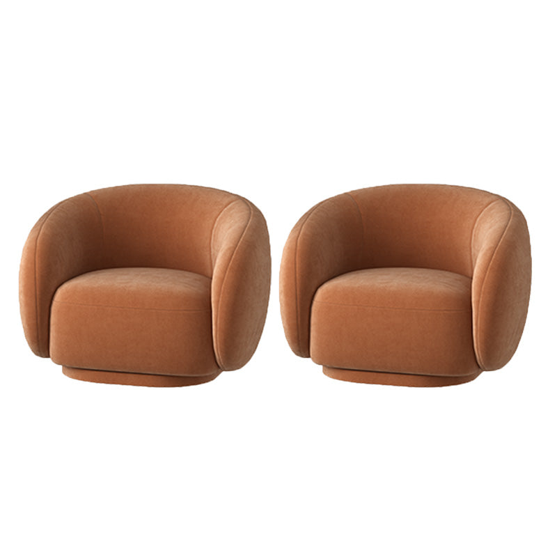 Upholstered Barrel Accent Chair Modern Style Orange Barrel Chair Faux Leather 2 Piece Set Clearhalo 'Accent Chairs' 'accent_chairs' 'Chairs & Seating' 'furn' 'furn_accent_chairs' 'Furniture' 'Living Room Furniture' 6753459