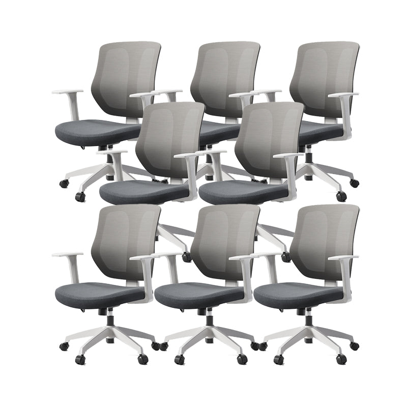 Silla de oficina moderna altura del asiento ajustable brazos fijos silla giratoria con ruedas