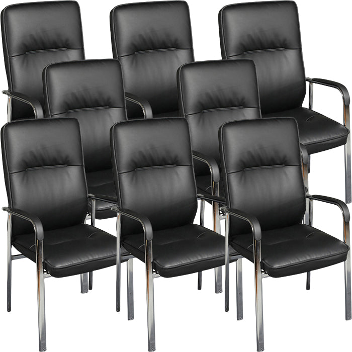 Estilo moderno silla de oficina de armas fijo silla de cuero para tareas para oficina