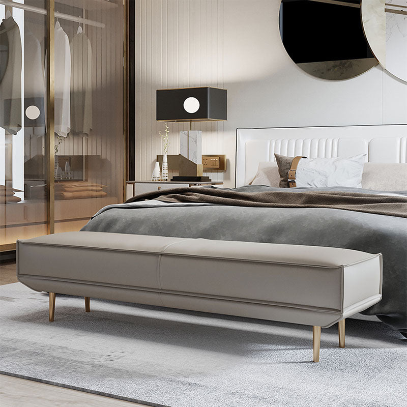 15,6-Zoll-W-Moderne gepolsterte Sitzbank Feste Farbe Rechteck Schlafzimmerbank