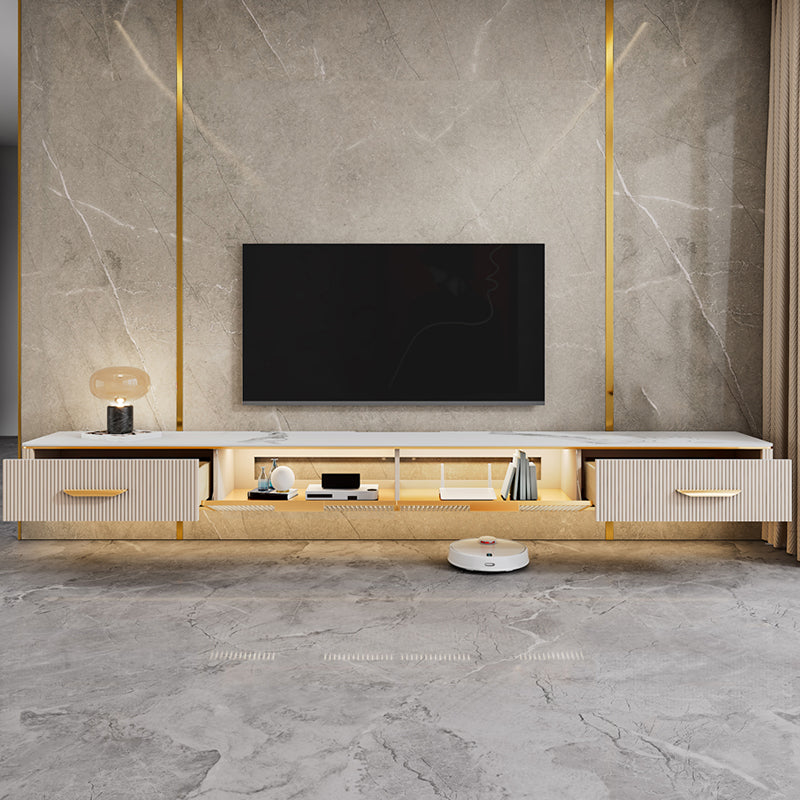 Modern TV Stand Console Floating TV Media Console with 2 Drawers 94.5"L x 12"W x 10"H Clearhalo 'furn' 'furn_tv_stands_entertainment_centers' 'Furniture' 'Living Room Furniture' 'TV Stands & Entertainment Centers' 'TV Stands & Media Storage Furniture' 'tv_stands_entertainment_centers' 6757430