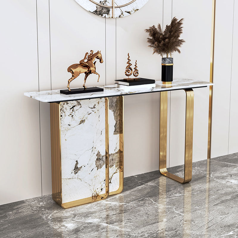 Tavolo di accento del rettangolo di pietra moderna da 31,5 "tavolino alto