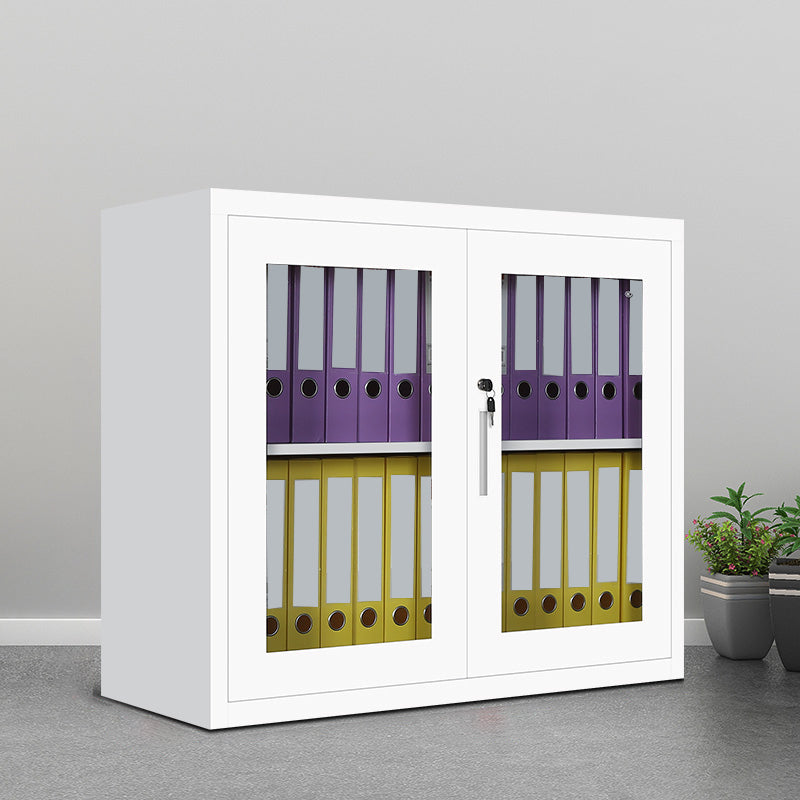 Armoire de fichiers contemporaine Cadre en acier verrouillage de la touche blanche Cabinet de fichiers latéraux pour le bureau