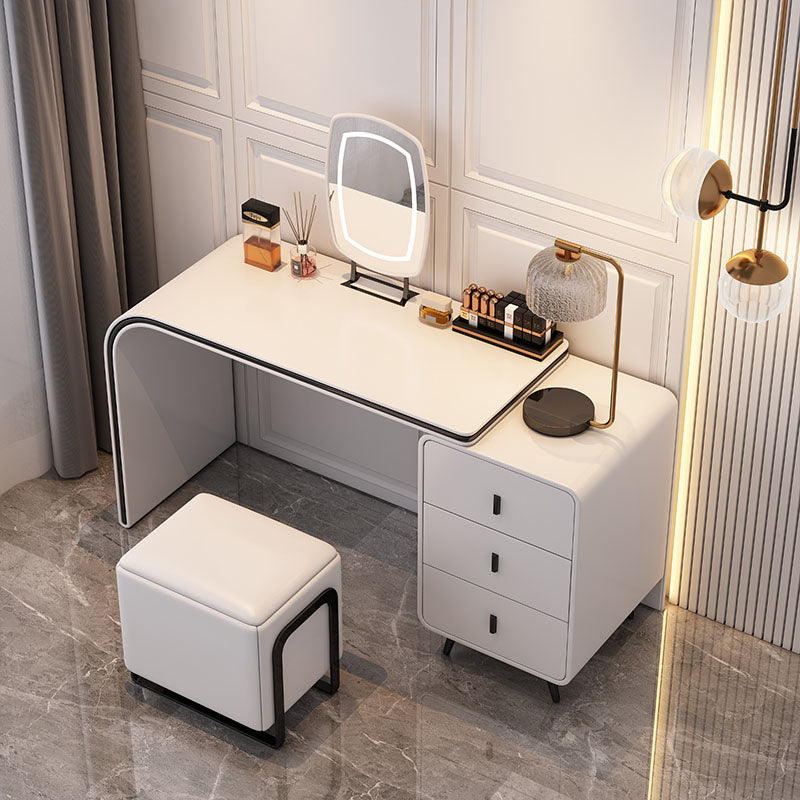 Leather Makeup Vanity Desk Lighted Mirror Makeup Vanity Desk Table