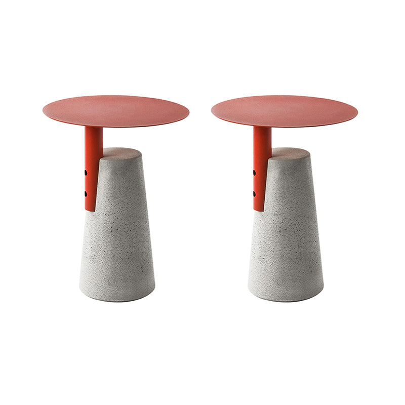 Concrete Side Table Modern Pedestal Round End Table for Living Room Red 2 Clearhalo 'Coffee & Accent Tables' 'End & Side Tables' 'end_side_tables' 'furn' 'furn_end_side_tables' 'Furniture' 'Living Room Furniture' 6760965