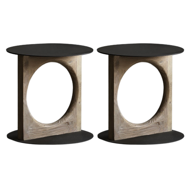 Tavolo da ginnastica rustico in legno in legno massiccio tavolo da estremità rotonda