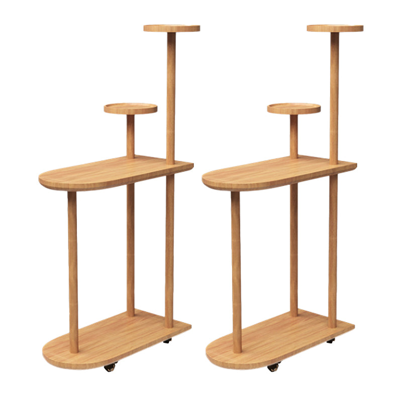 Contemporary Wooden Oval Top Side Table End Table36.22" High with Storage Natural Casters Included 2 Clearhalo 'Coffee & Accent Tables' 'End & Side Tables' 'end_side_tables' 'furn' 'furn_end_side_tables' 'Furniture' 'Living Room Furniture' 6761395